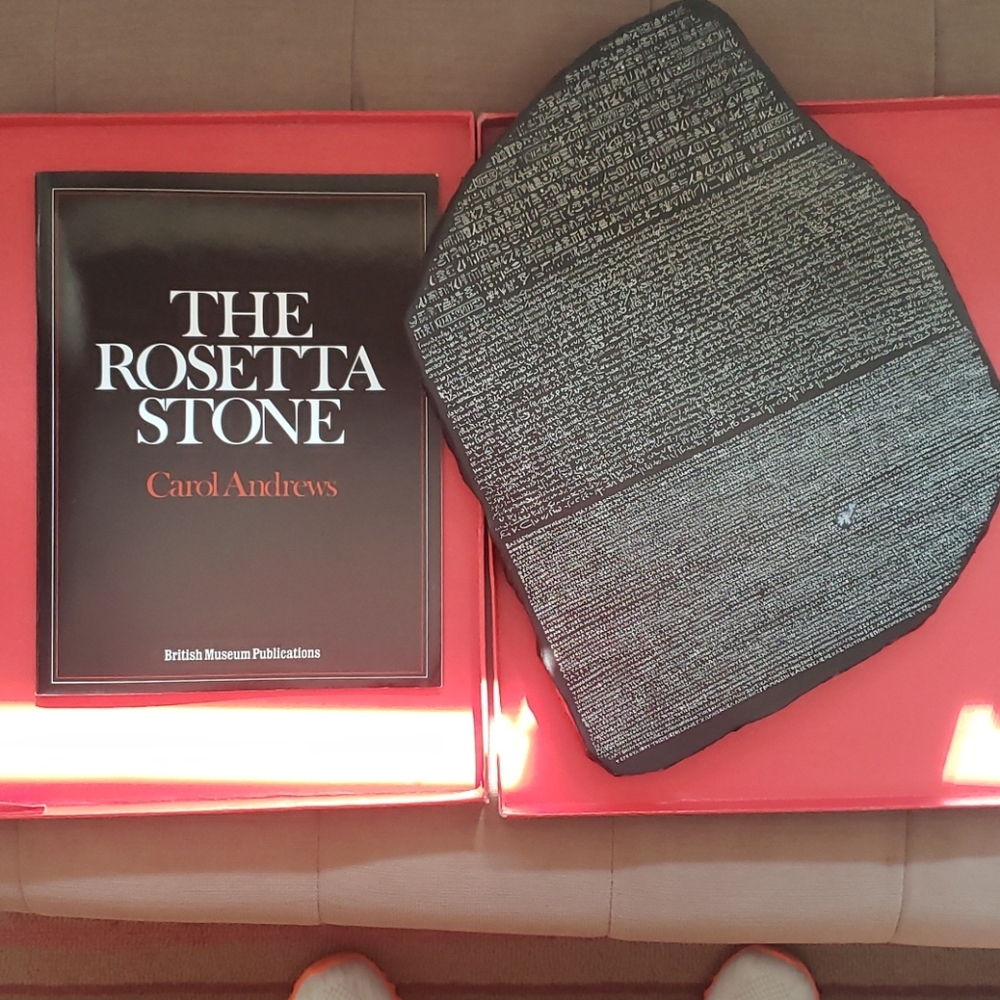 Rosetta Stone Replica & book